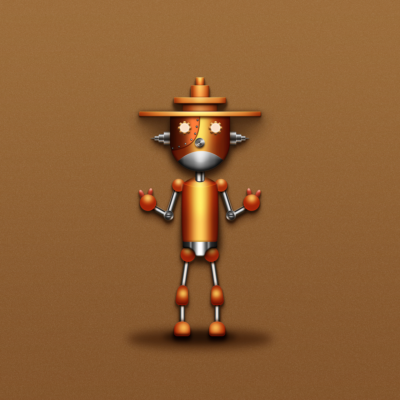 朋克机械人人物绘制