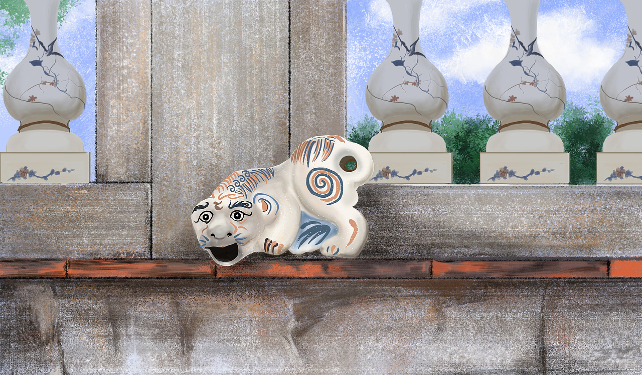 滴水兽篇|插画|创作习作|增玲_原创作品-站酷zcool