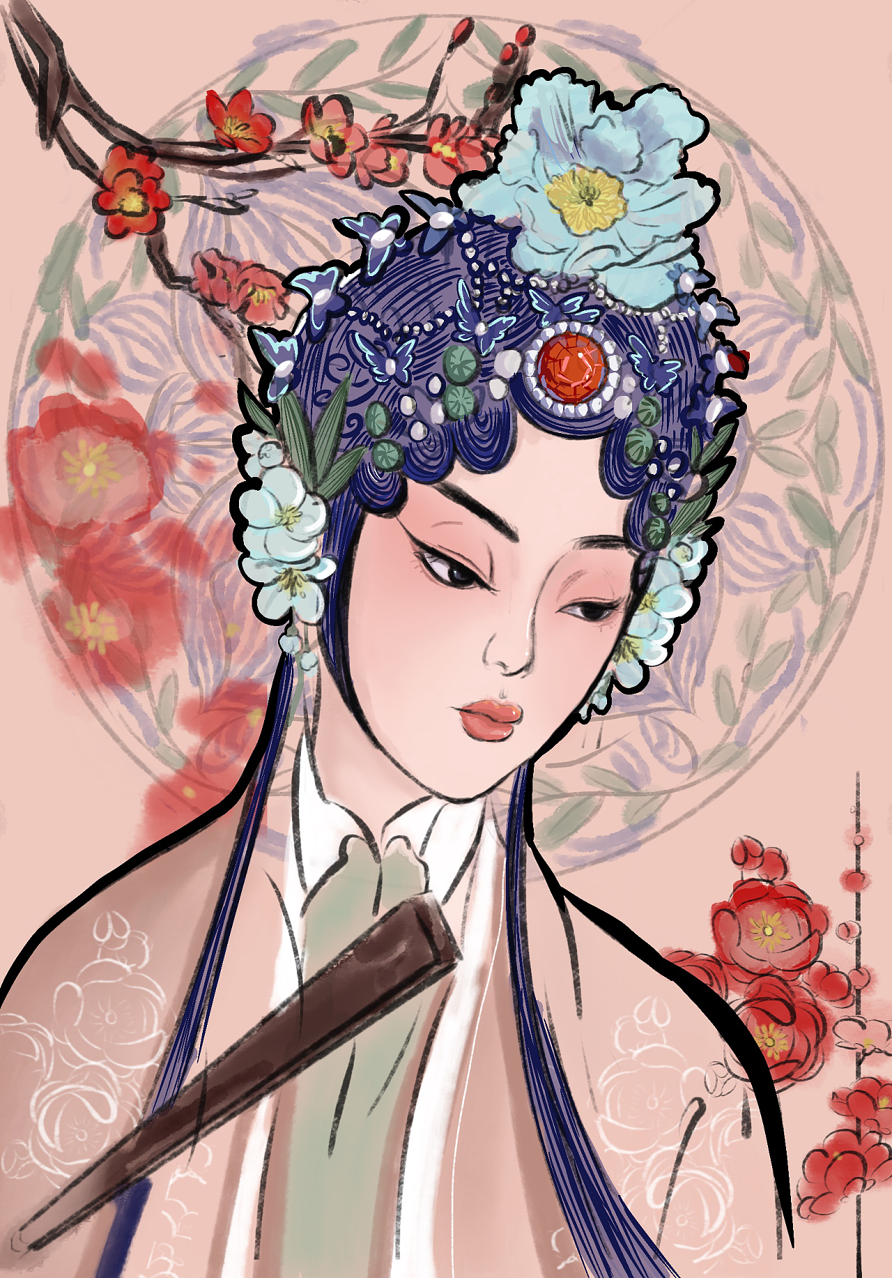 戏曲人物图|插画|创作习作|一碗咸鱼舟 - 原创作品 - 站酷 (zcool)