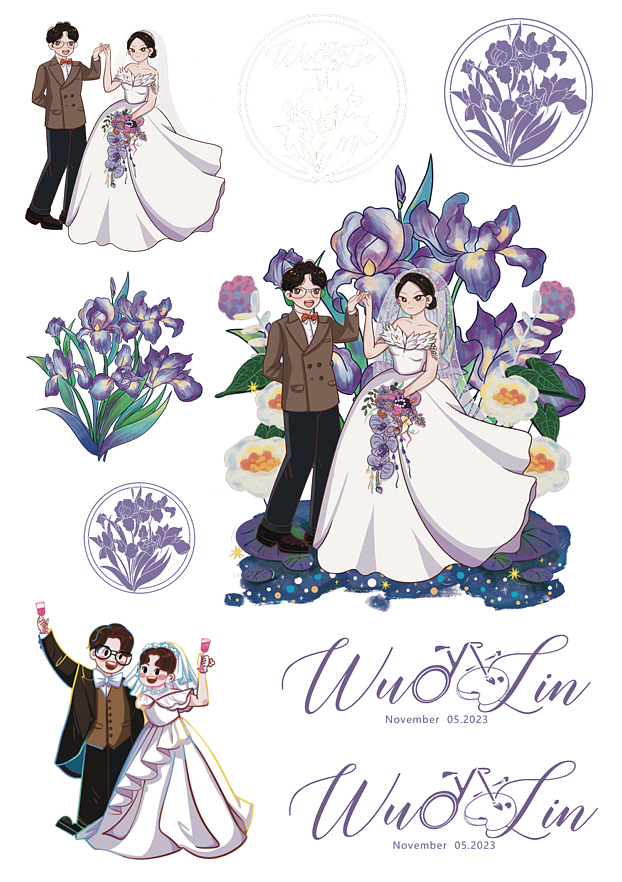 婚礼插画海报设计