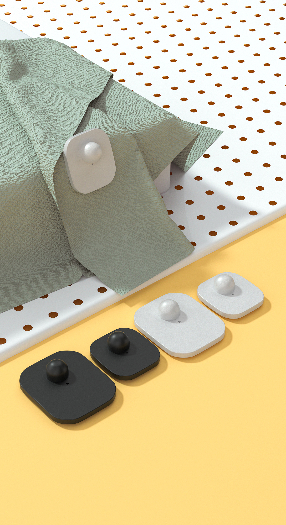 服装防盗门 防盗扣 场景 白底图