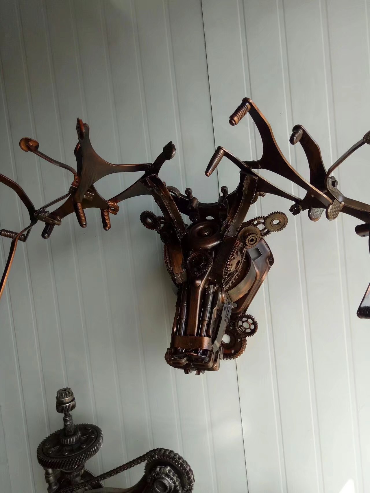 鹿头 铁艺雕塑重金属朋克风