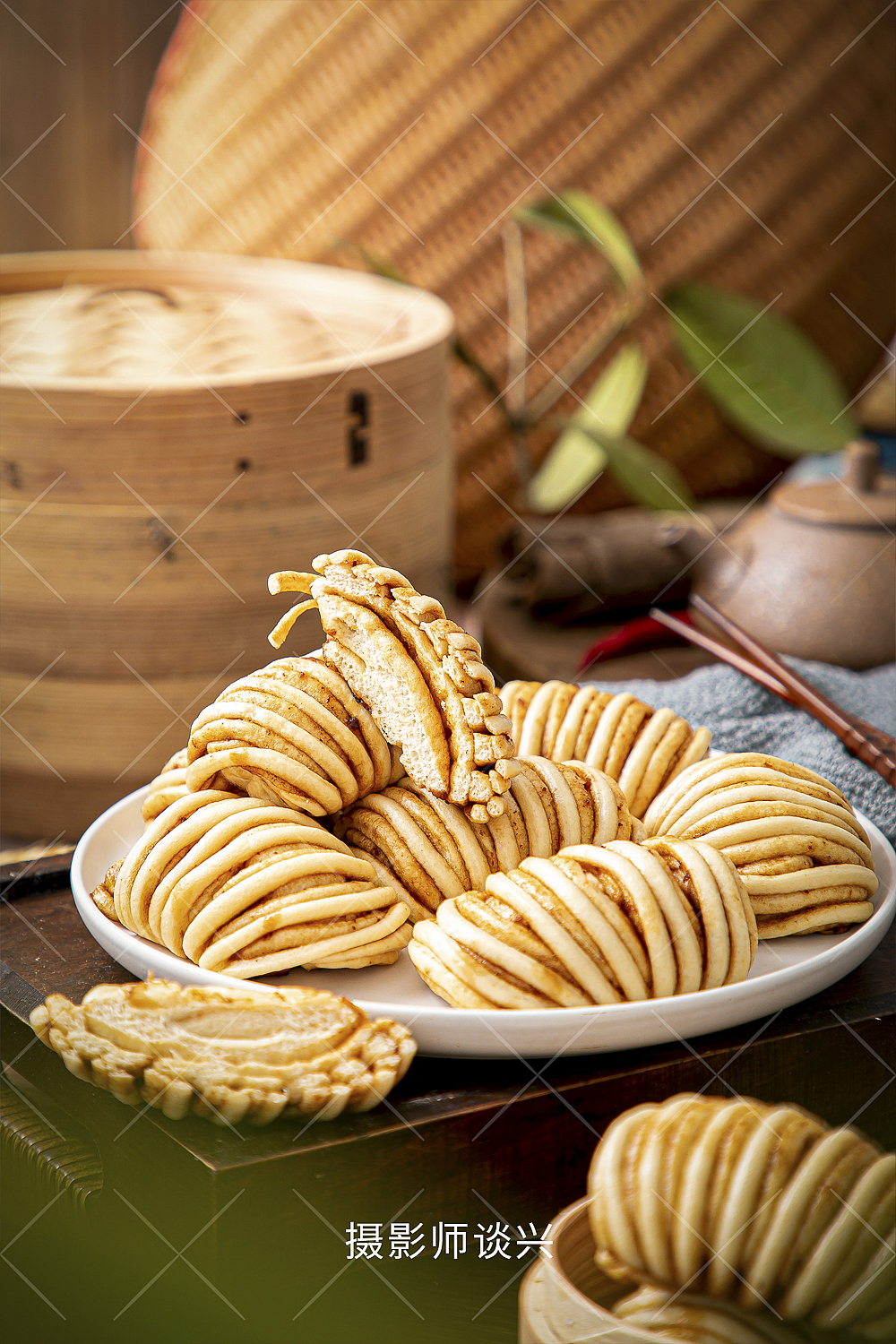 一些发糕、点心和包子产品的美食拍摄