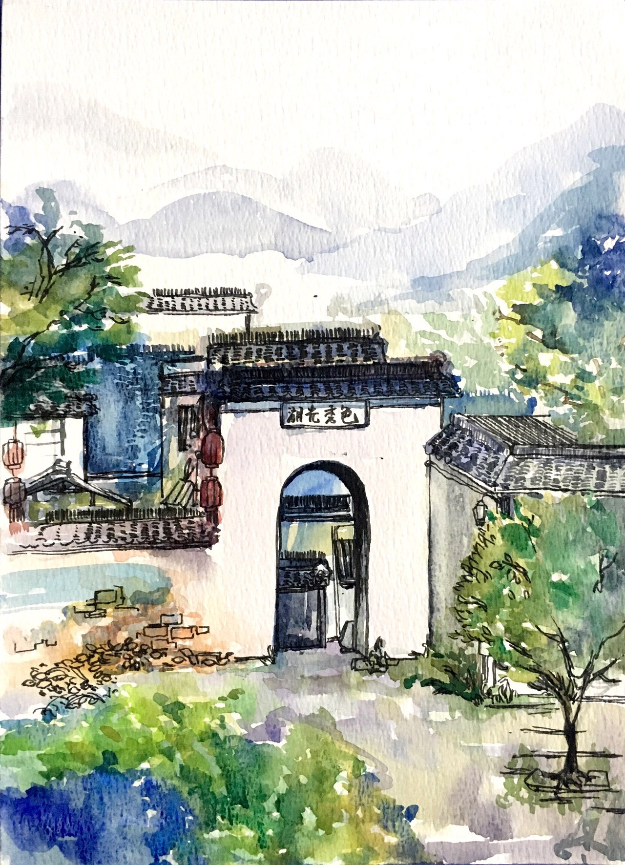 宏村风景写生图集
