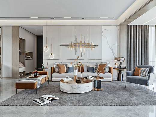 轻奢样板间（个人主页-ZNTM4MTM2ODA=） - 家装设计 - 站酷设计师啊囍呀原创素材 - 站酷ZCOOL