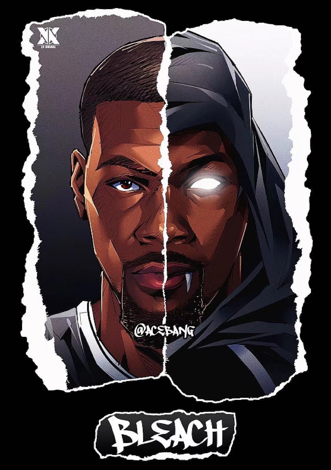 篮球nba篮网三巨 杜兰特哈登欧文 湖人詹姆斯乔丹插画