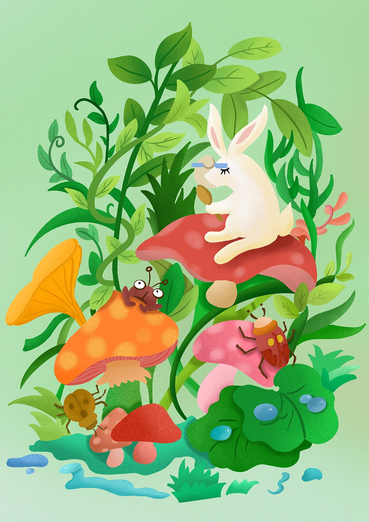 插画包装设计〔绿色,春系列〕