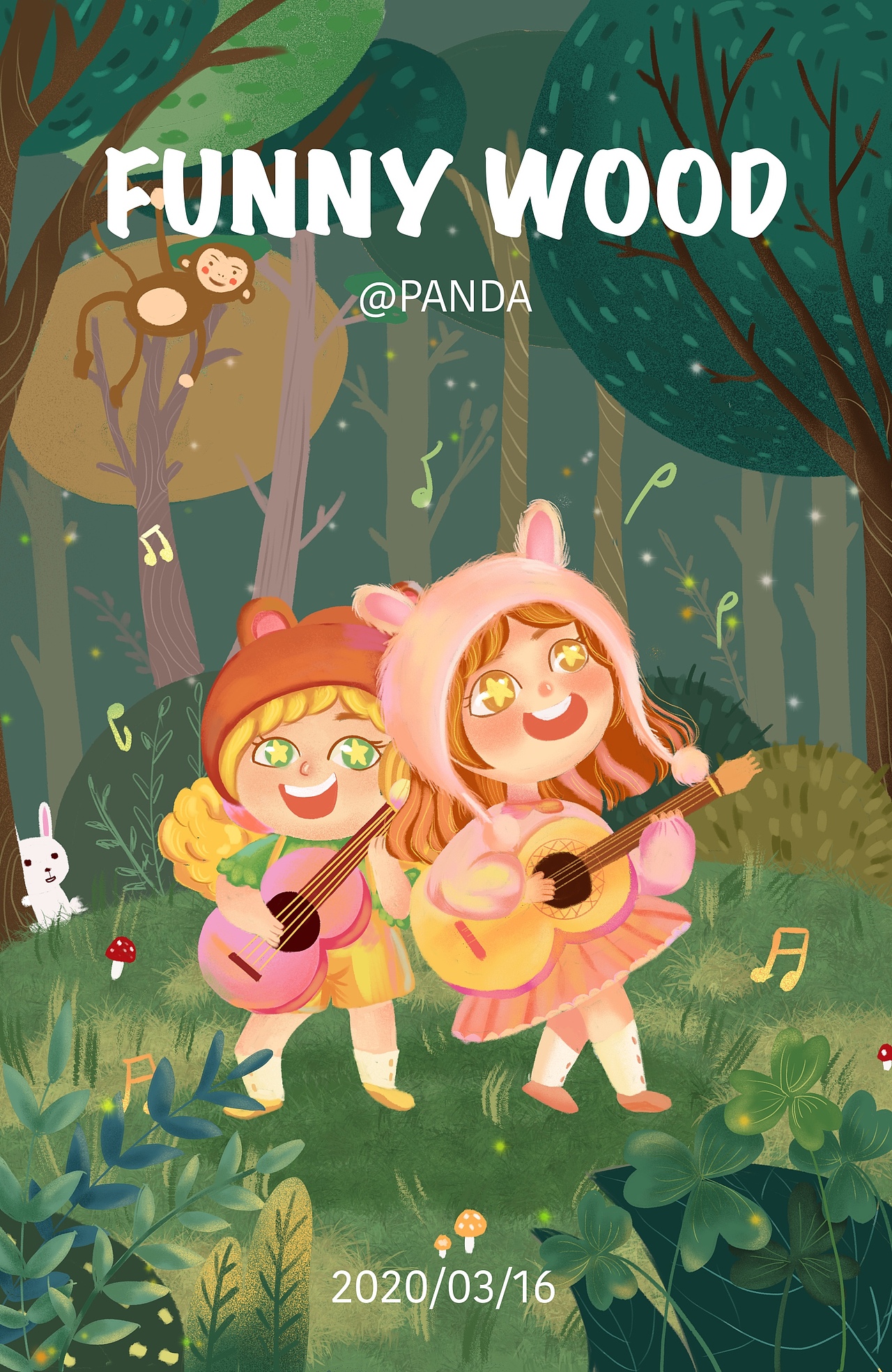 快乐森林（图ZMjAzNTMxNDUy） - 儿童插画 - 站酷设计师Panda玲原创素材 - 站酷ZCOOL
