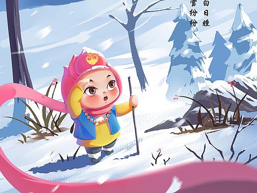 大雪小雪节气海报插画