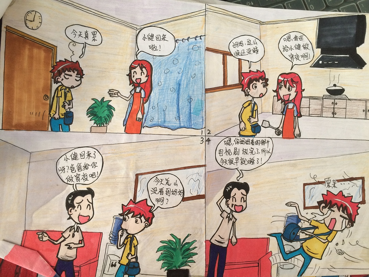 手绘四格漫画与动画小分镜头（图ZNzE4MDU0NDA=） - 艺术插画 - 站酷设计师唐晚原创素材 - 站酷ZCOOL