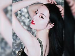 为迪丽热巴参加2017ELLE风尚大典做的绘画视频, 好美!