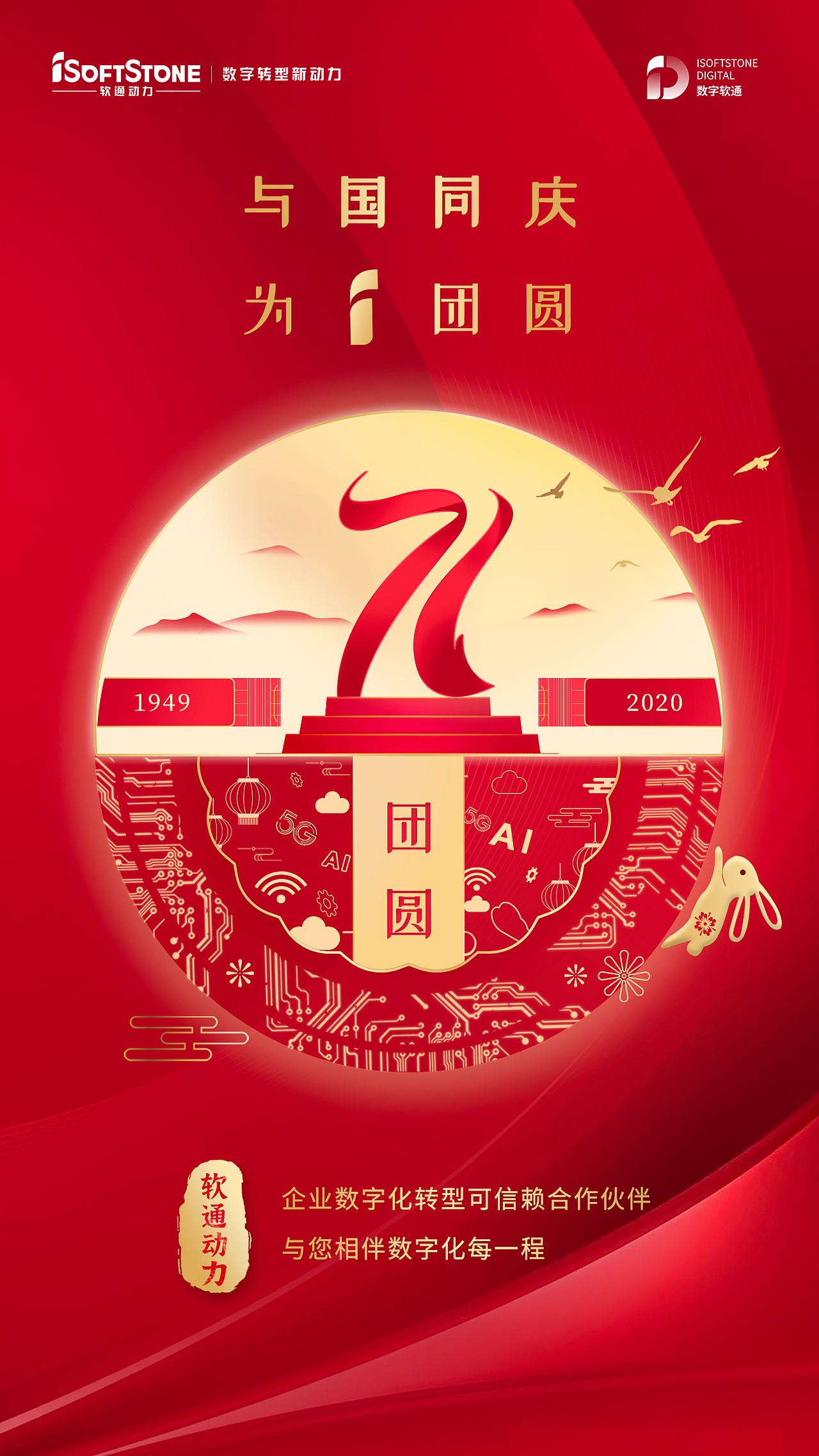 软通动力国庆海报（图ZMjYxMzY0NjI4） - 海报 - 站酷设计师魔丸工作室原创素材 - 站酷ZCOOL