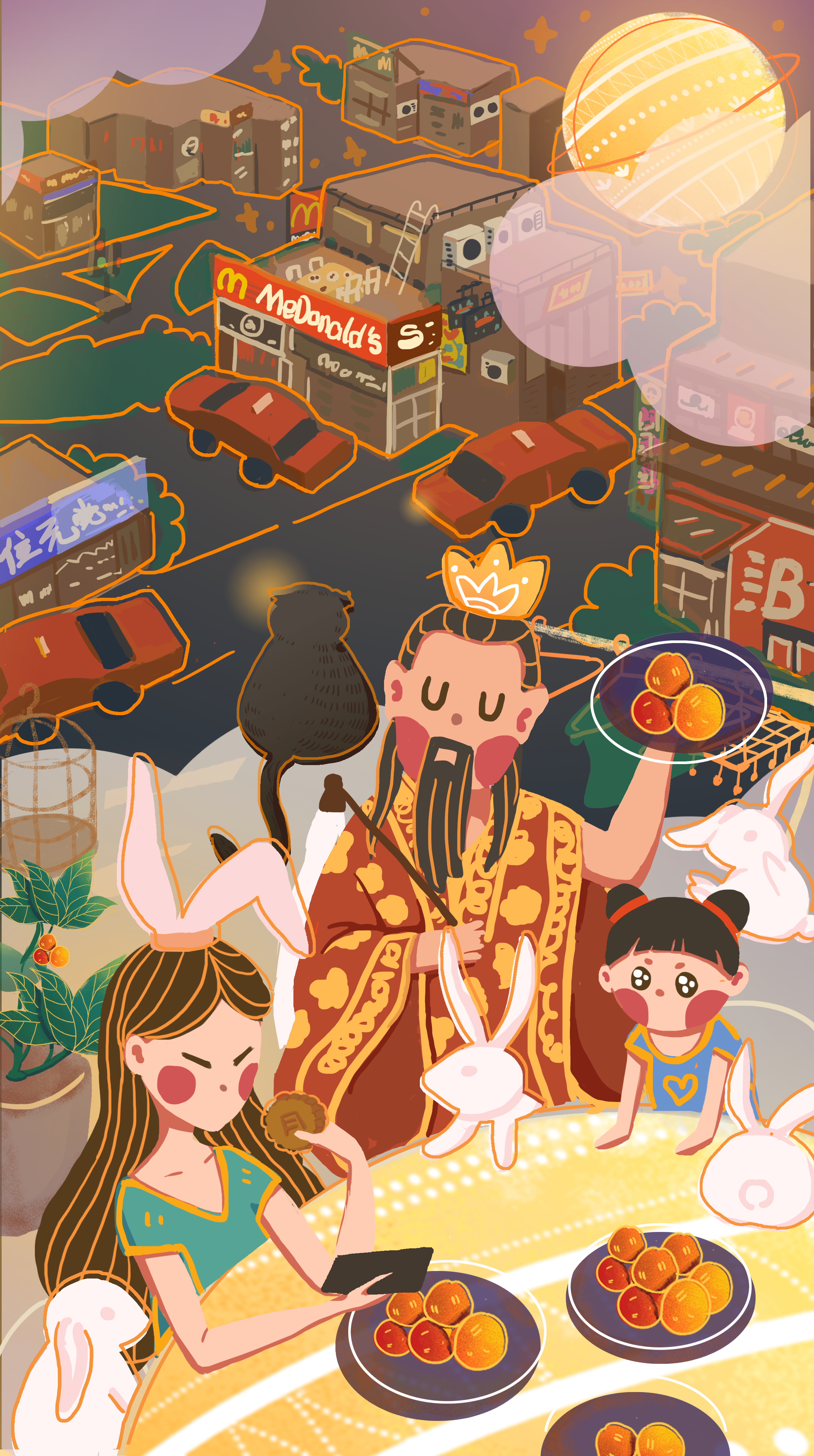 黄大仙提前祝大家中秋快乐(ω`)