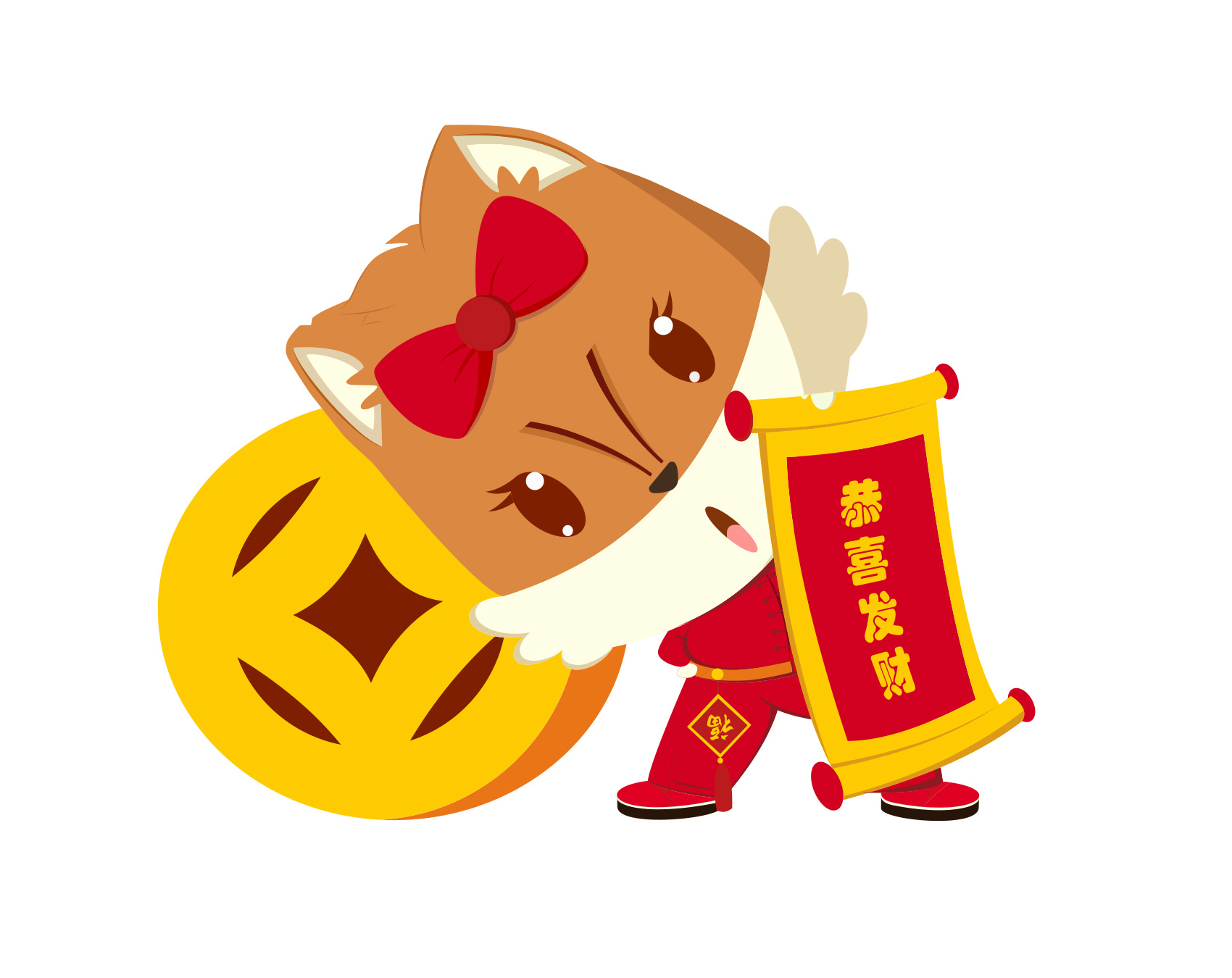 三只松鼠卡通形象春节版