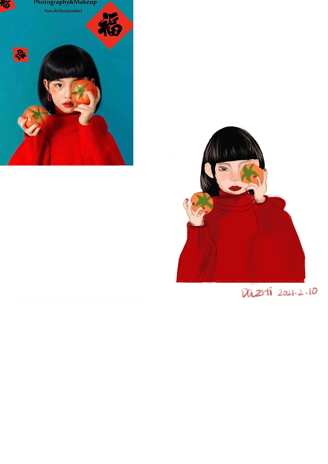 照片转插画/人物插画（图ZMjQyNDg2NTQw） - 创作习作 - 站酷设计师仙大只原创素材 - 站酷ZCOOL