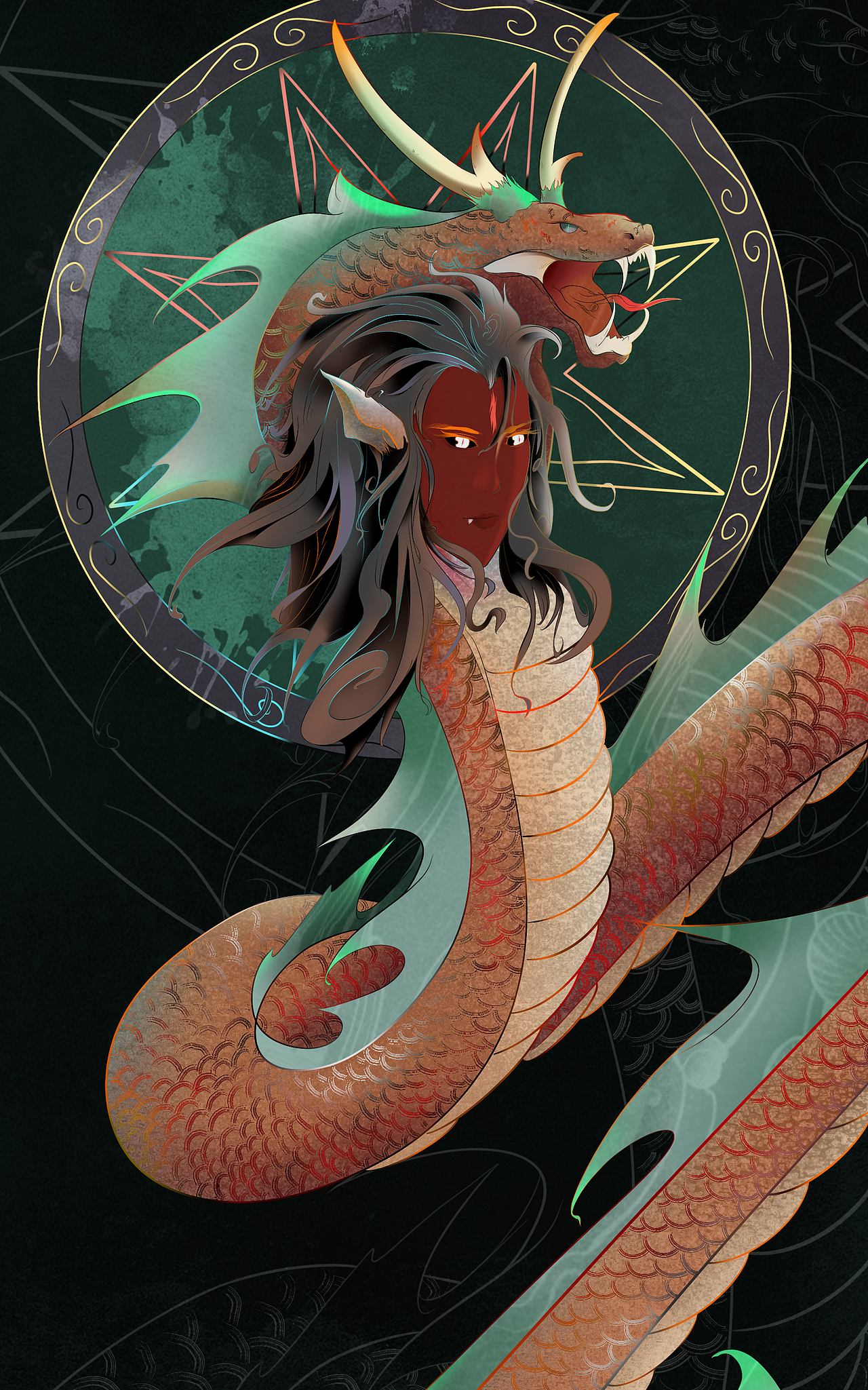 山海经系列作品第二张:烛龙