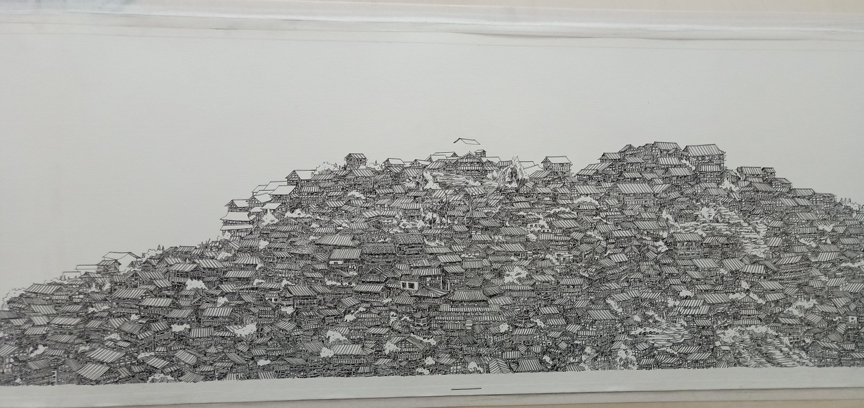 范炯钢笔画手绘表现《千户苗寨》