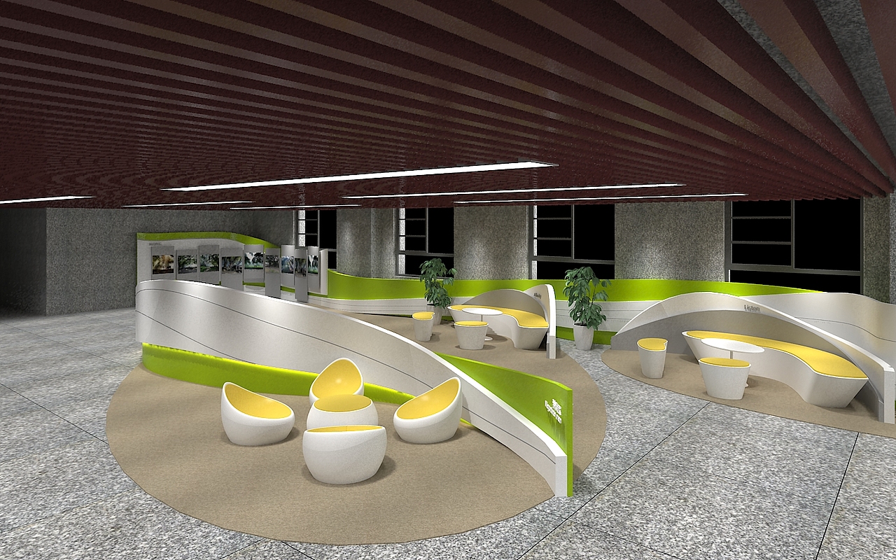 小展厅设计 爱是一道光 绿的心发慌