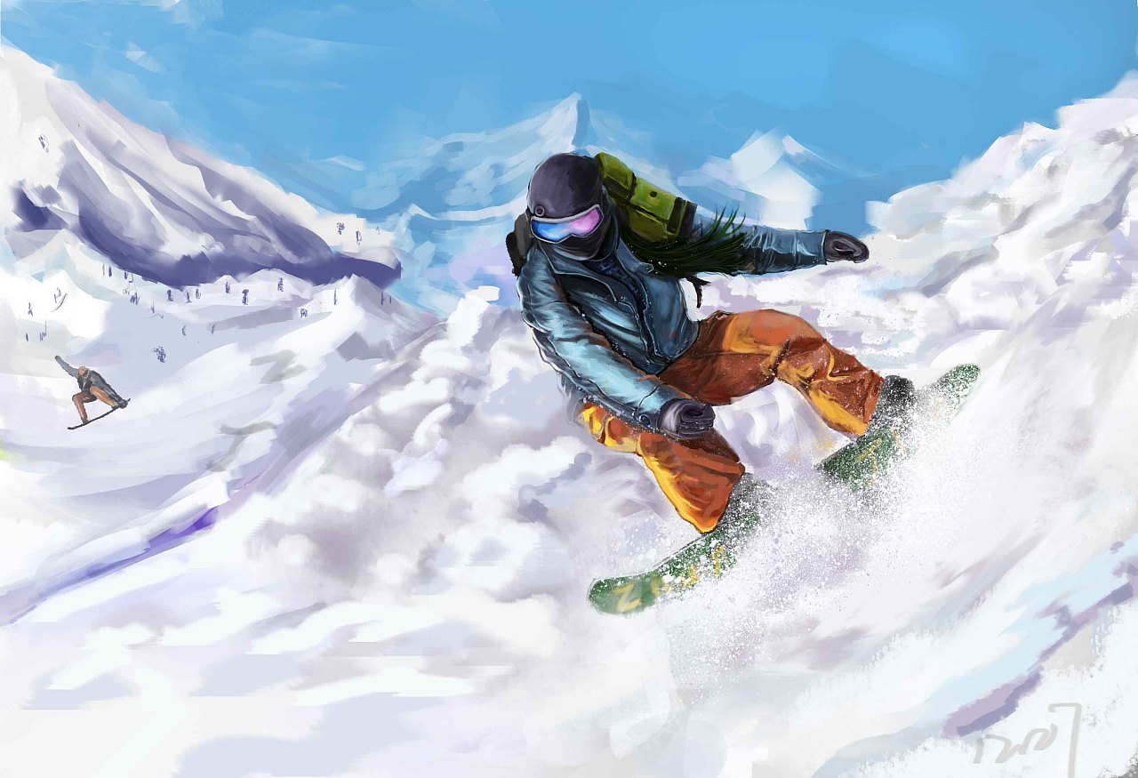 滑雪系列卡通人物-天津博漫插画设计有限公司案例展示-一品威客网