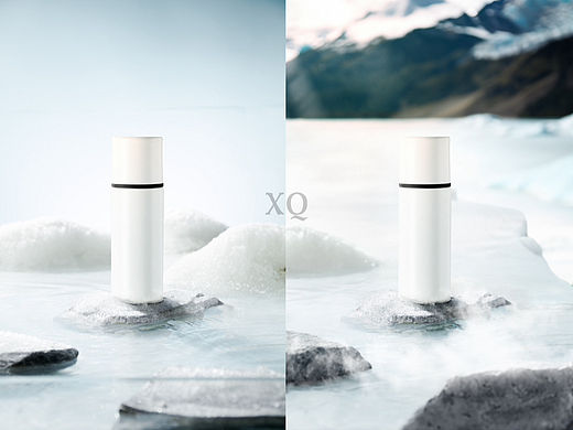宁波产品摄影亚马逊拍摄淘宝拍摄—-保温杯雪地场景图