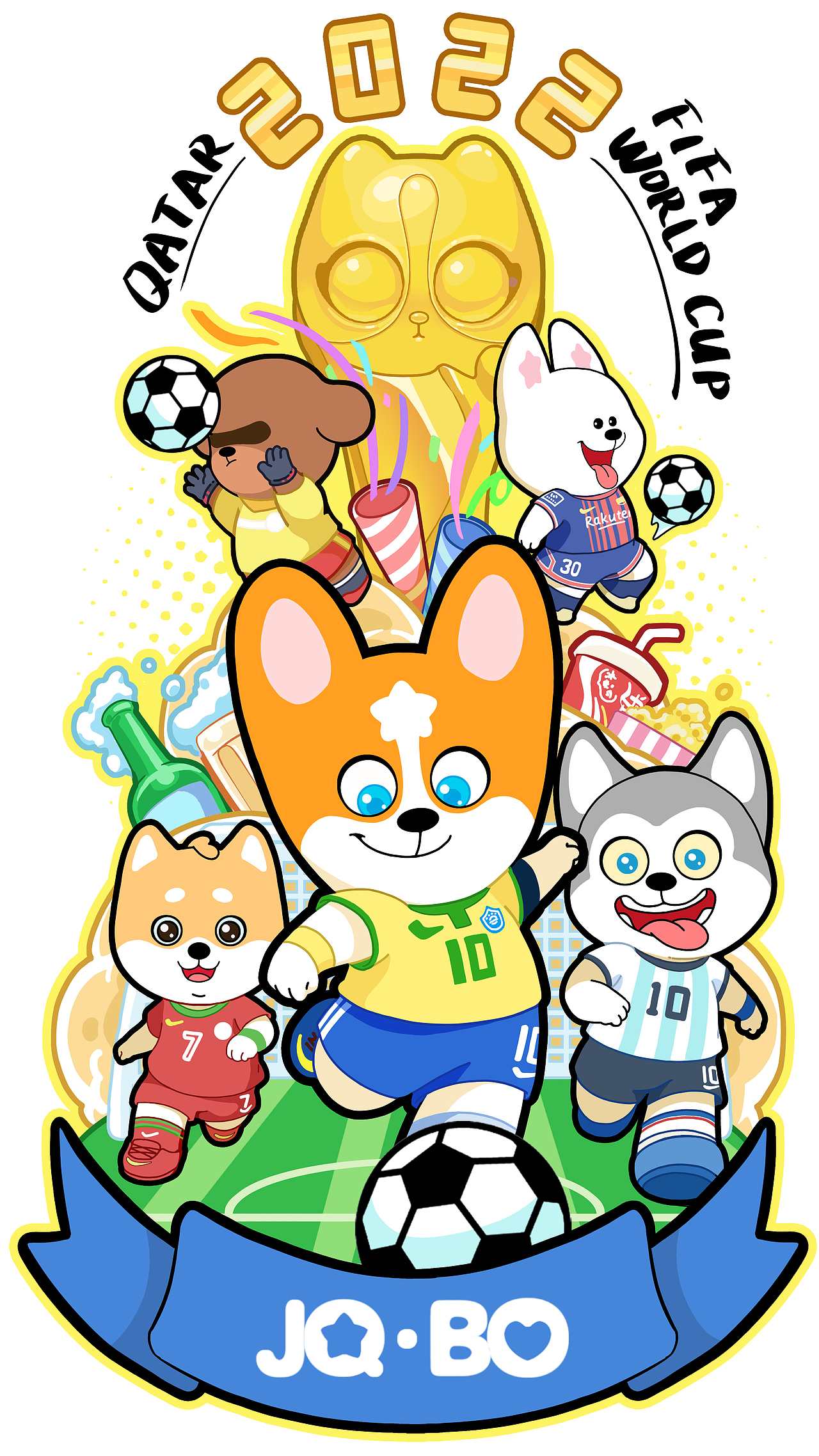 基Q与布O：2022年世界杯海报（图ZMzM3MzIwNjQ0） - 商业插画 - 站酷设计师基Q与布O原创素材 - 站酷ZCOOL