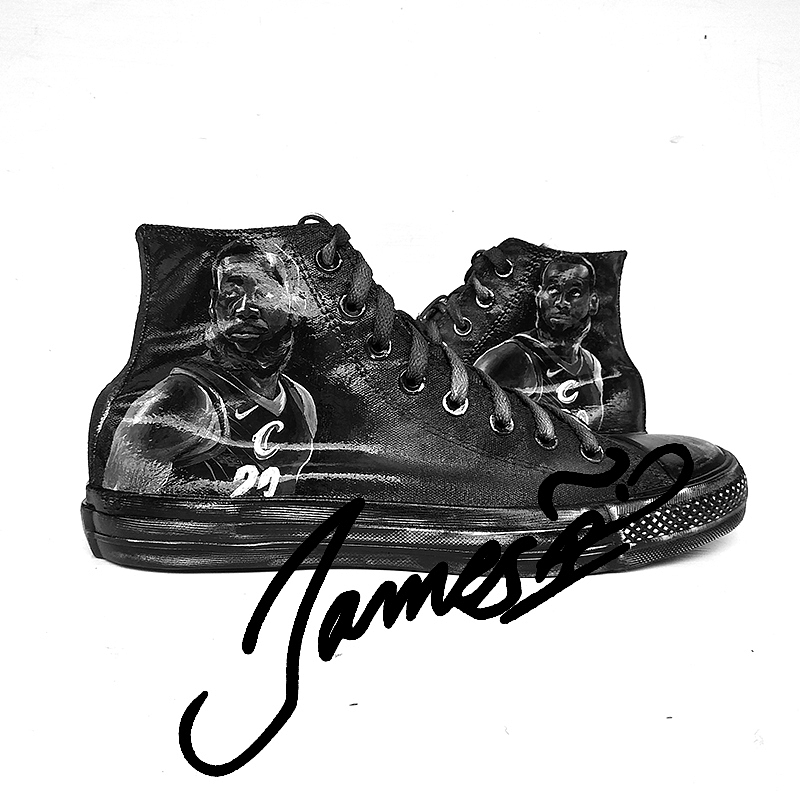 NBA球星詹姆斯头像定制高帮手绘帆布鞋（图ZMTk4Nzk0MjA4） - 其他手工艺 - 站酷设计师山野先生原创素材 - 站酷ZCOOL