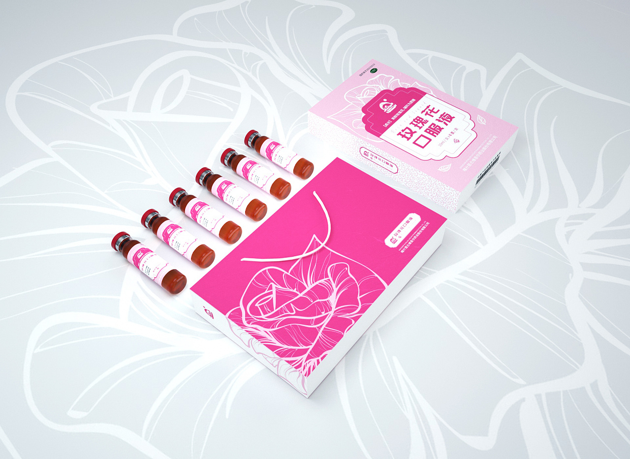 玫瑰花口服液包装设计