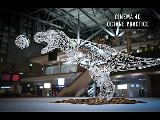 CINEMA 4D 场景 大象、恐龙多边形 