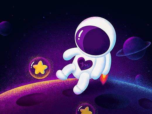 卡通太空肌理插畫（個人主頁-ZMzk4MjE0NDg=） - 藝術插畫 - 站酷設計師沉迷惘無知原創(chuàng)素材 - 站酷ZCOOL