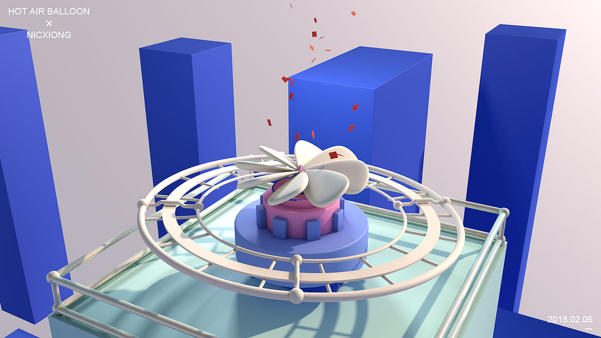 C4D-动效（旋转的热气球）（图ZMTA0NjQ2OTQ0） - 场景 - 站酷设计师Nicxiong原创素材 - 站酷ZCOOL