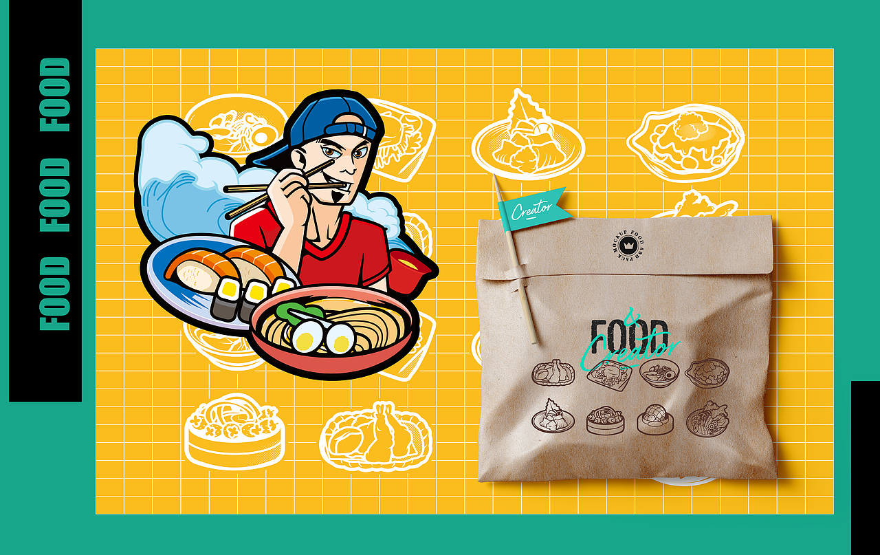 美食插画（图ZMjQ0NDEyNTgw） - 商业插画 - 站酷设计师王燕水滴原创素材 - 站酷ZCOOL