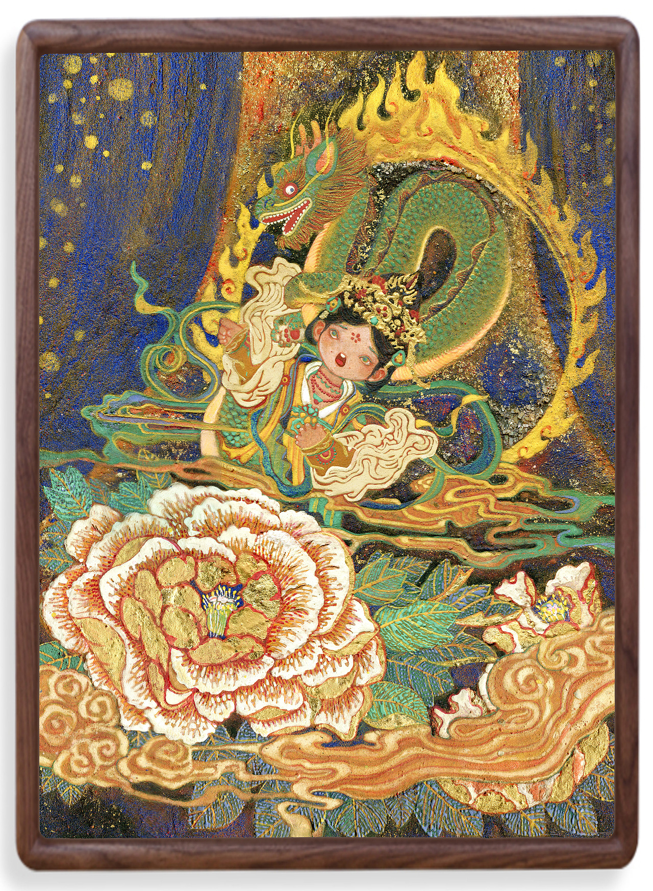 岩彩《武则天与牡丹》（图ZMTgwNDUxODQw） - 商业插画 - 站酷设计师河洛娃娃原创素材 - 站酷ZCOOL