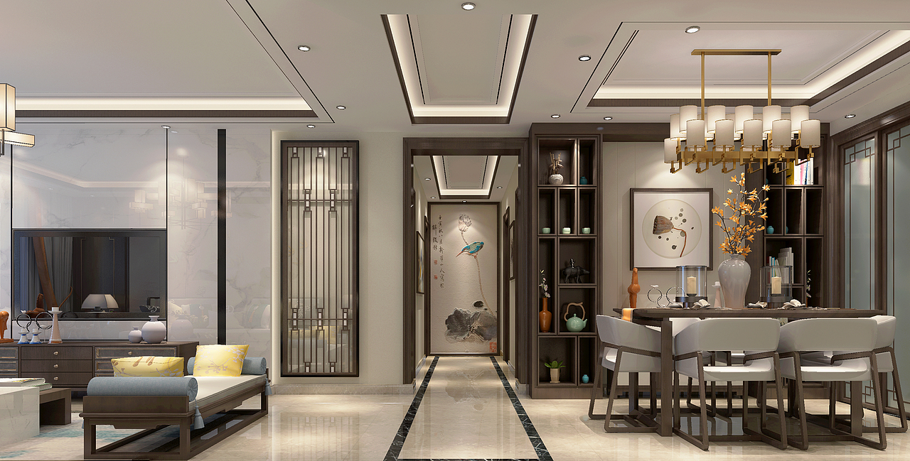 新中式客餐厅空间表现