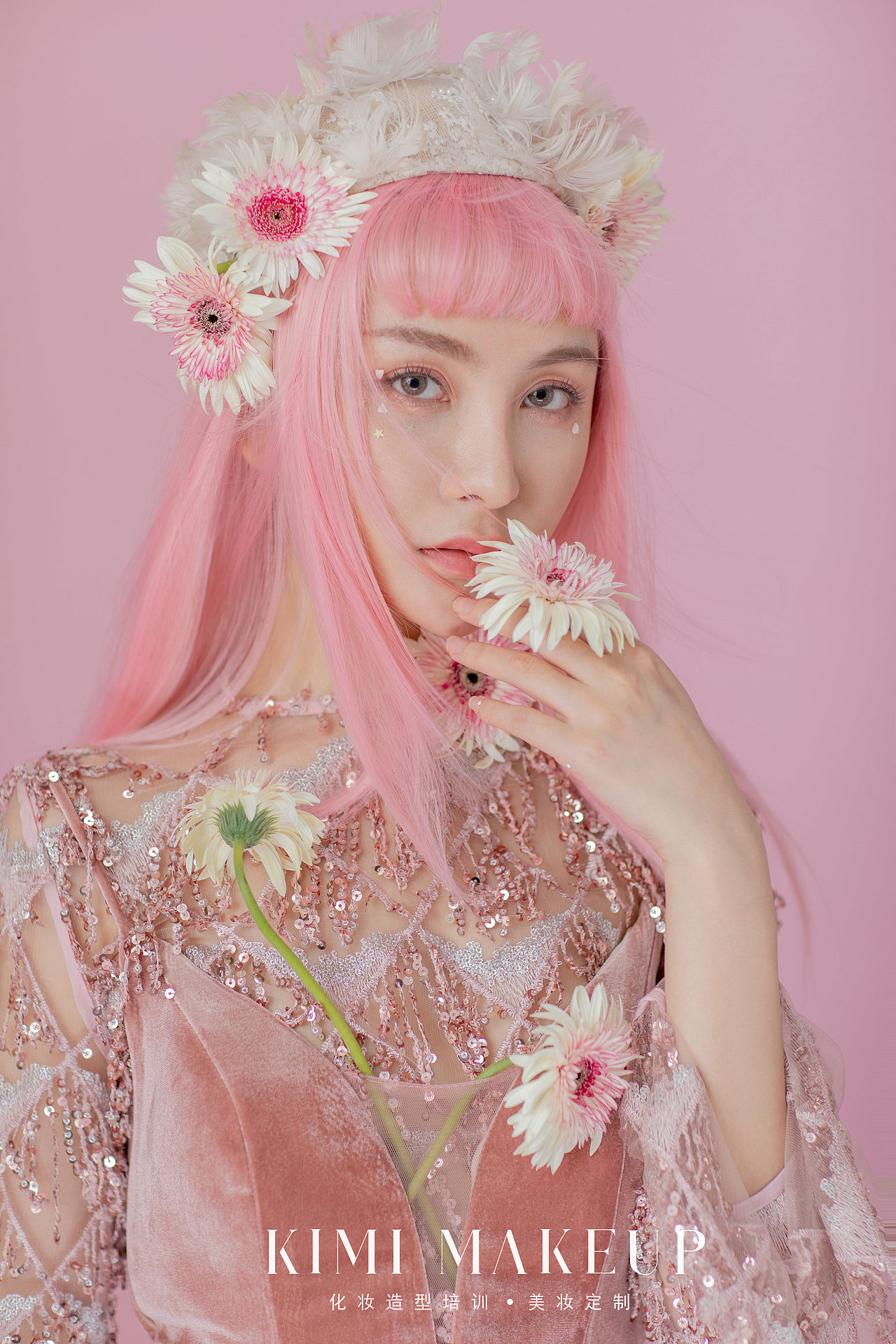 粉色,带来所有的甜美幻想（图ZMTY5MTA3MzE2） - 人像摄影 - 站酷设计师KIMI造型培训原创素材 - 站酷ZCOOL