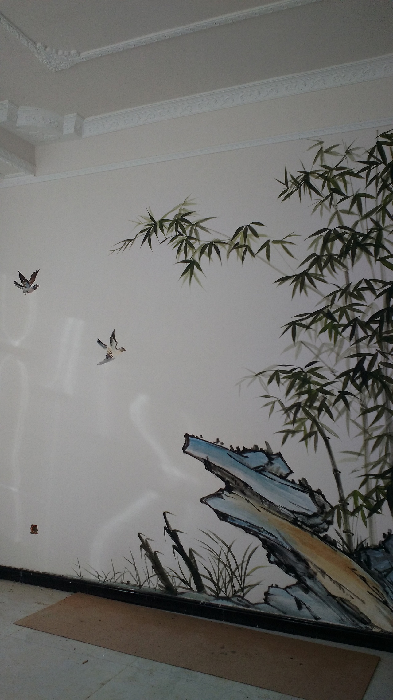 家装手绘壁画电视背景墙墙体彩绘艺术