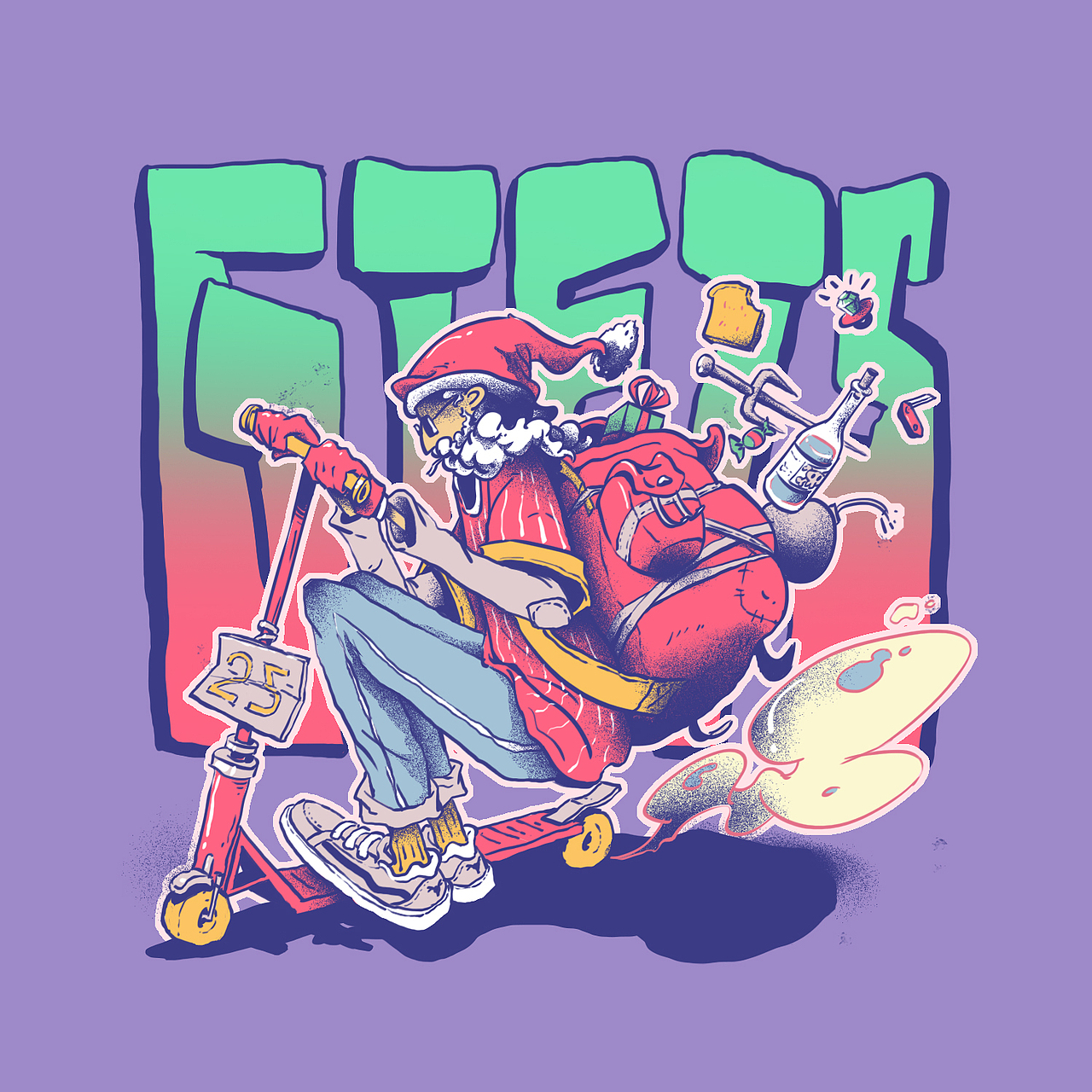 人物、背景字小练习（图ZMjM0NDEzMjYw） - 新锐潮流插画 - 站酷设计师草菅_原创素材 - 站酷ZCOOL