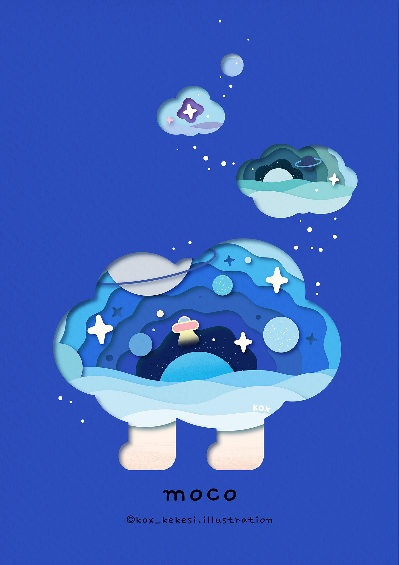 Moco藏着小小宇宙（图ZMjA1MDYzMTIw） - 新锐潮流插画 - 站酷设计师Kox豪烁郎原创素材 - 站酷ZCOOL