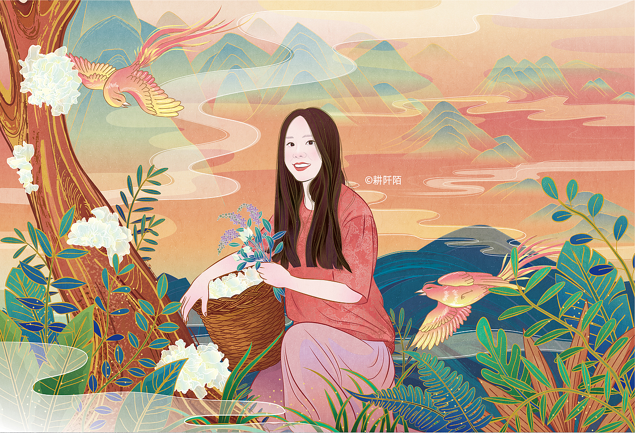 农产品包装插画-银耳插画耕阡陌