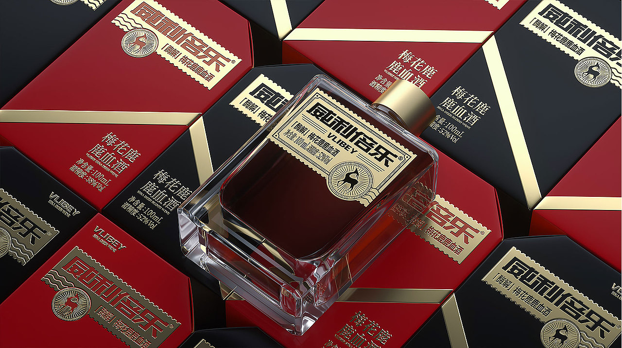 梅花鹿鹿血酒包装设计（图ZMjcyMjg5MDA4） - 包装 - 站酷设计师排沙原创素材 - 站酷ZCOOL