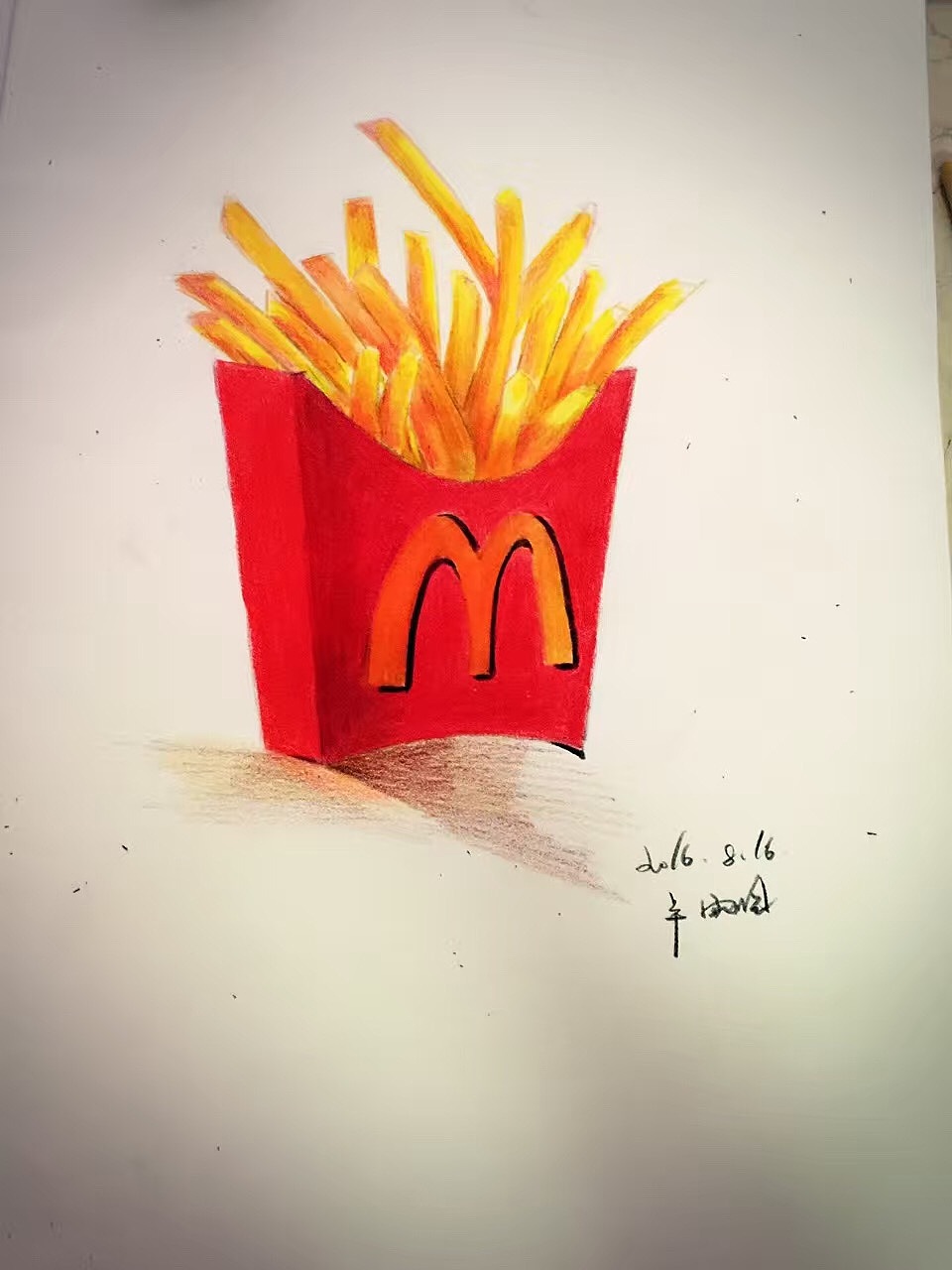 手绘薯条 彩铅美食