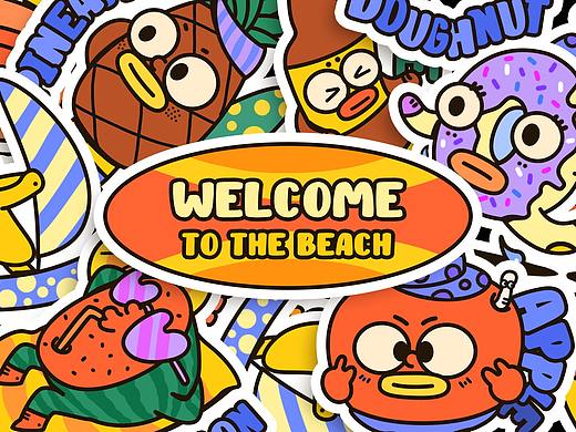来参加海滩派对吧！Welcome to the beach party！（个人主页-ZNTQyNTkzMTI=） - 创作习作 - 站酷设计师阿依希呆露原创素材 - 站酷ZCOOL