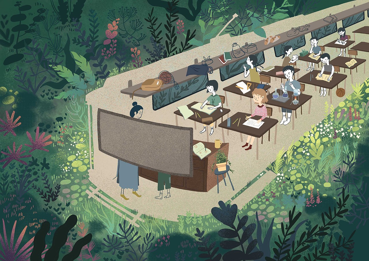 3举报2分享原创作品纯艺术绘画插画儿童插画商业插画绘本窗边的小豆豆