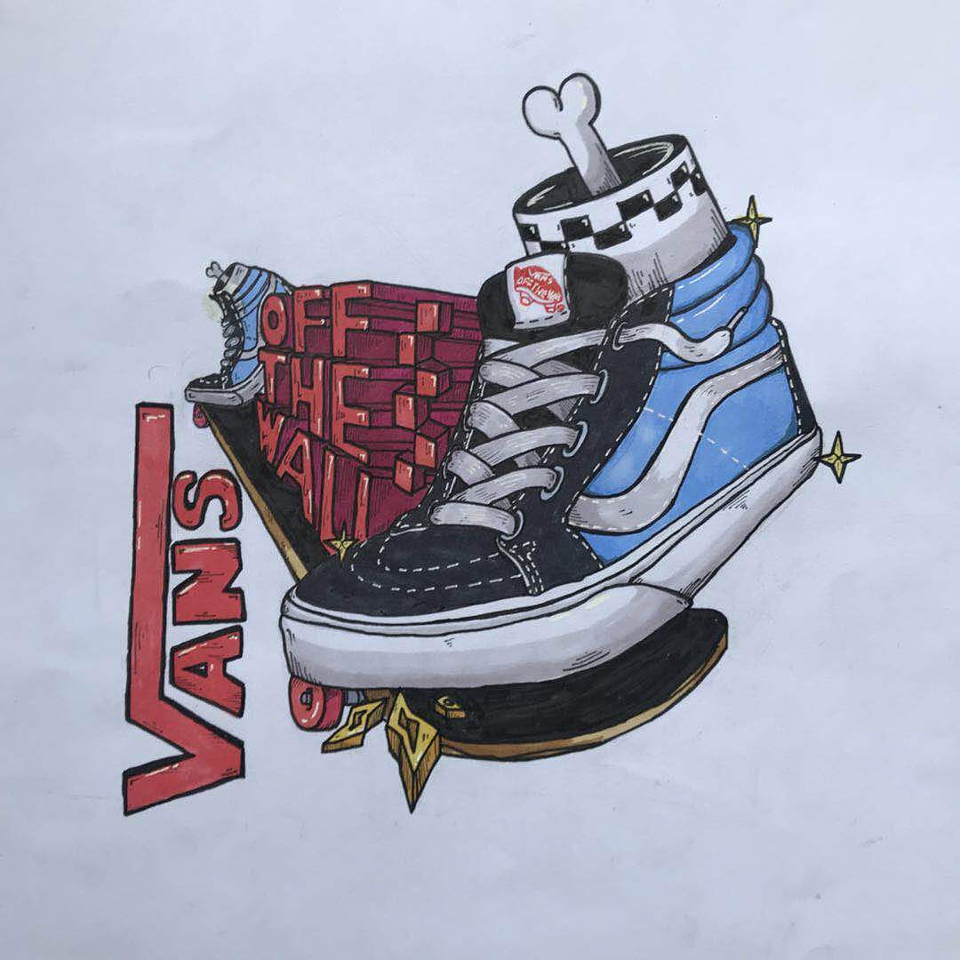 vans滑板鞋具象插画