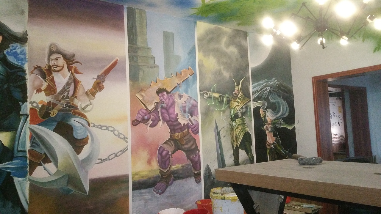 临沂手绘墙体彩绘（壁画）（图ZNzk1NDcxOTY=） - 绘画 - 站酷设计师临沂手绘原创素材 - 站酷ZCOOL