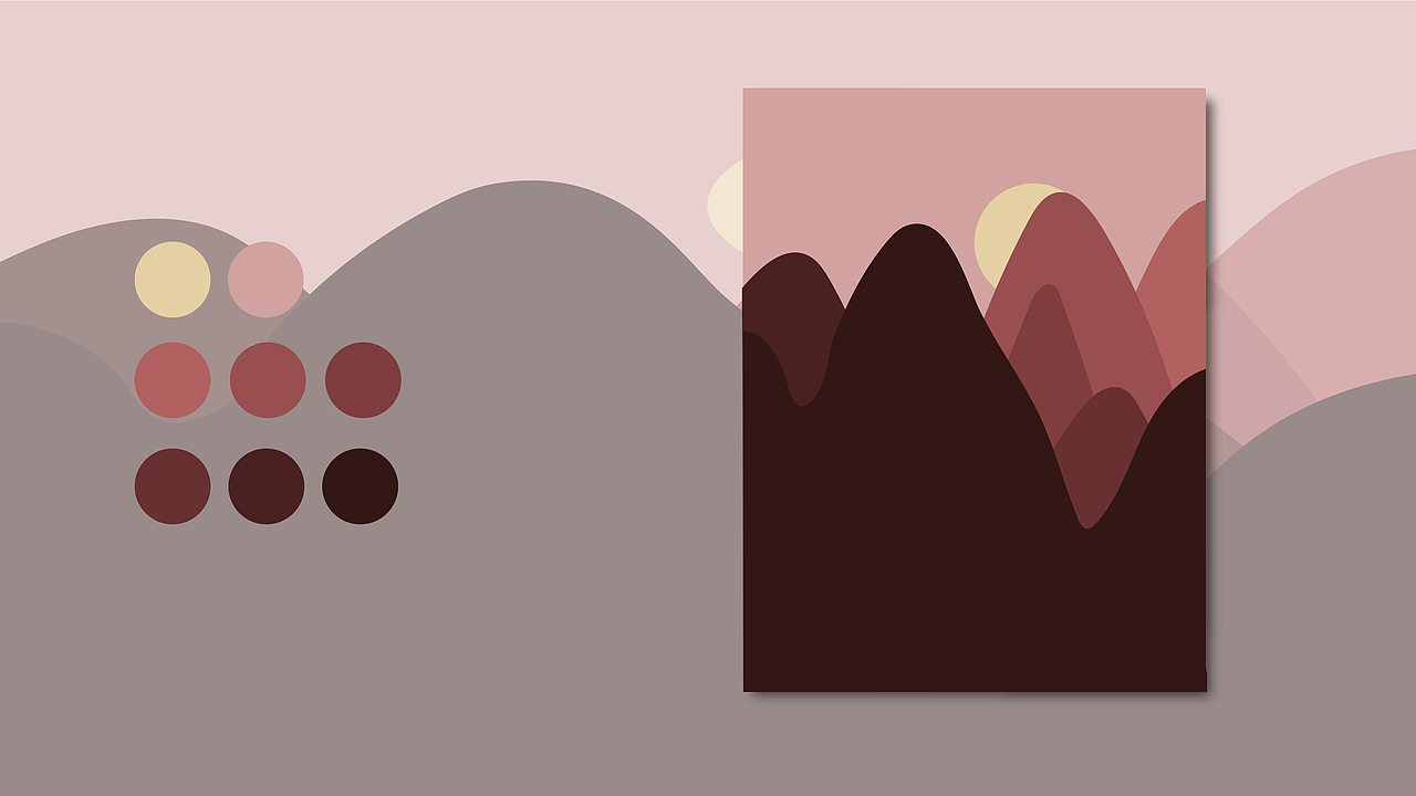 扁平风色块风景插画