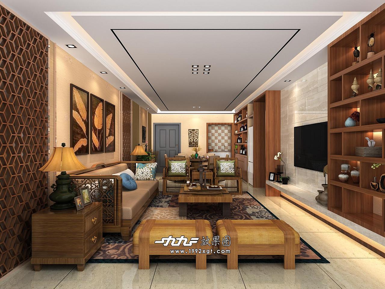 1992效果图-家装东南亚案例