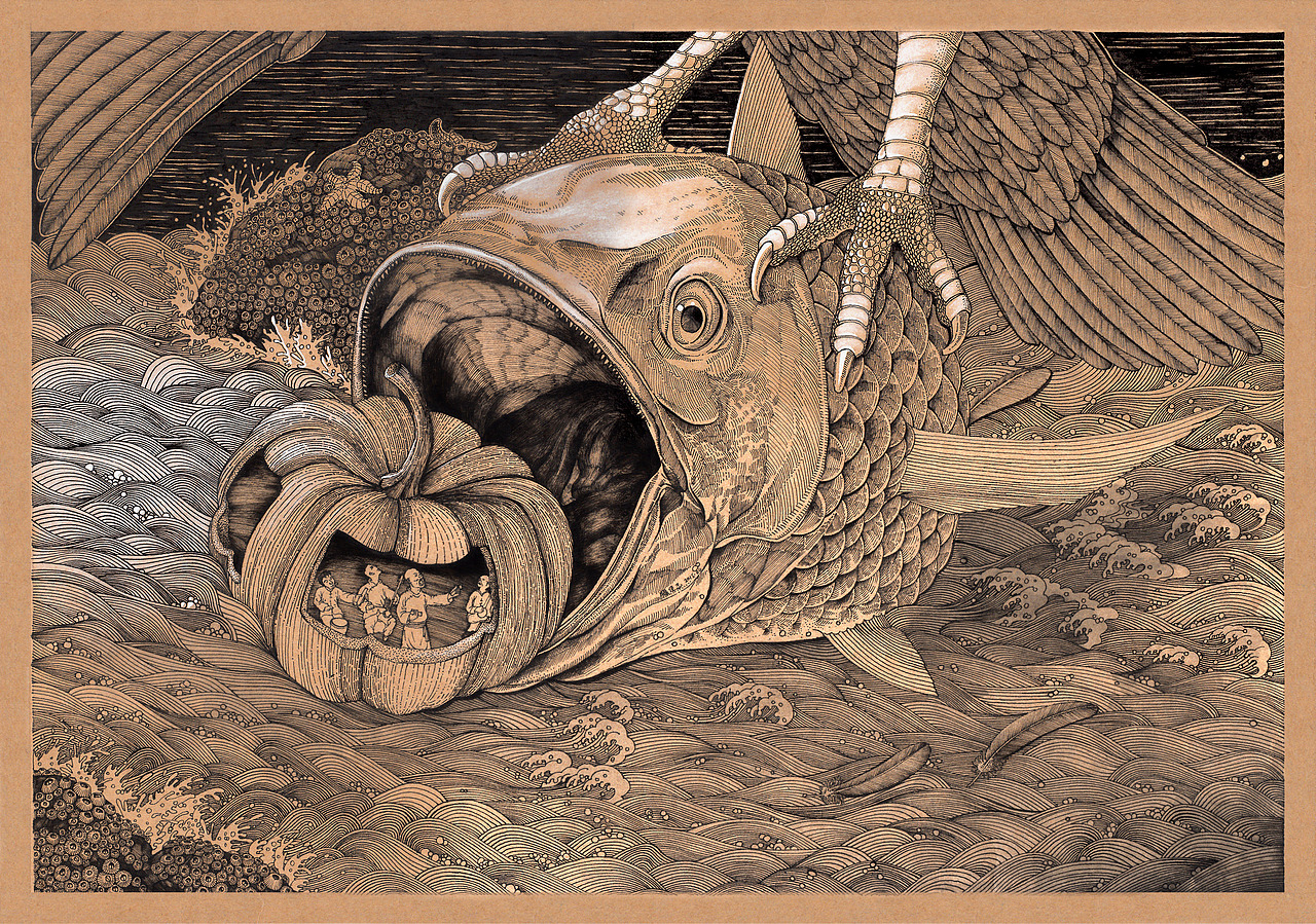 一个民间故事 钢笔插画片段一（图ZMjcxNDY4MTI=） - 商业插画 - 站酷设计师又一个翔子原创素材 - 站酷ZCOOL