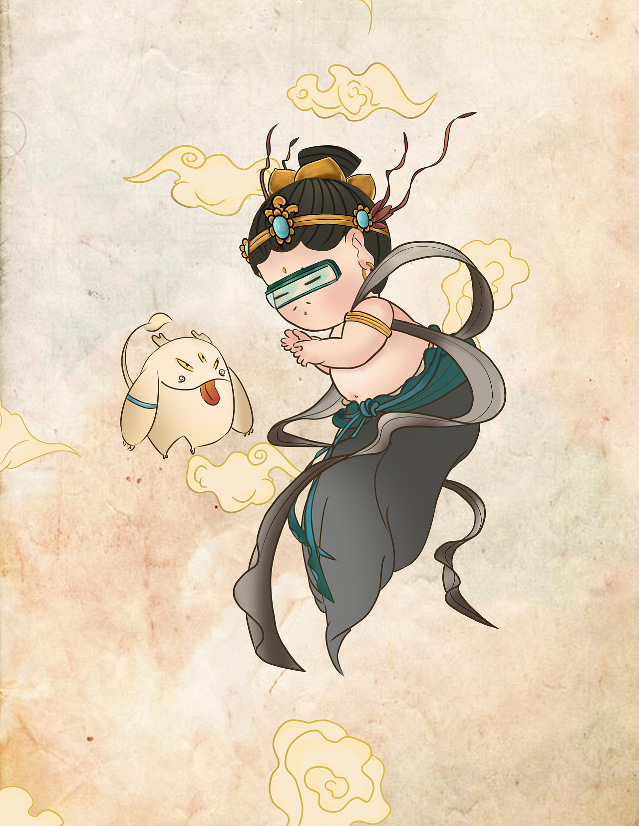 会玩游戏的敦煌男神 国潮