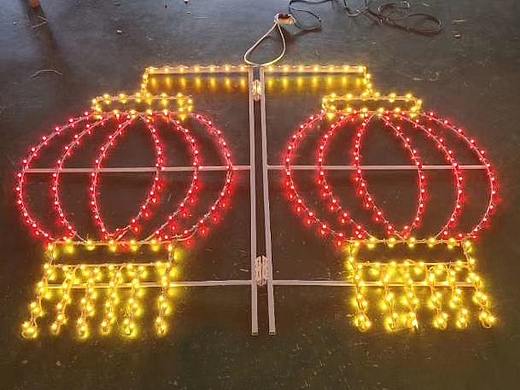 春节亮化路灯杆挂LED灯笼双面发光世博光电厂家