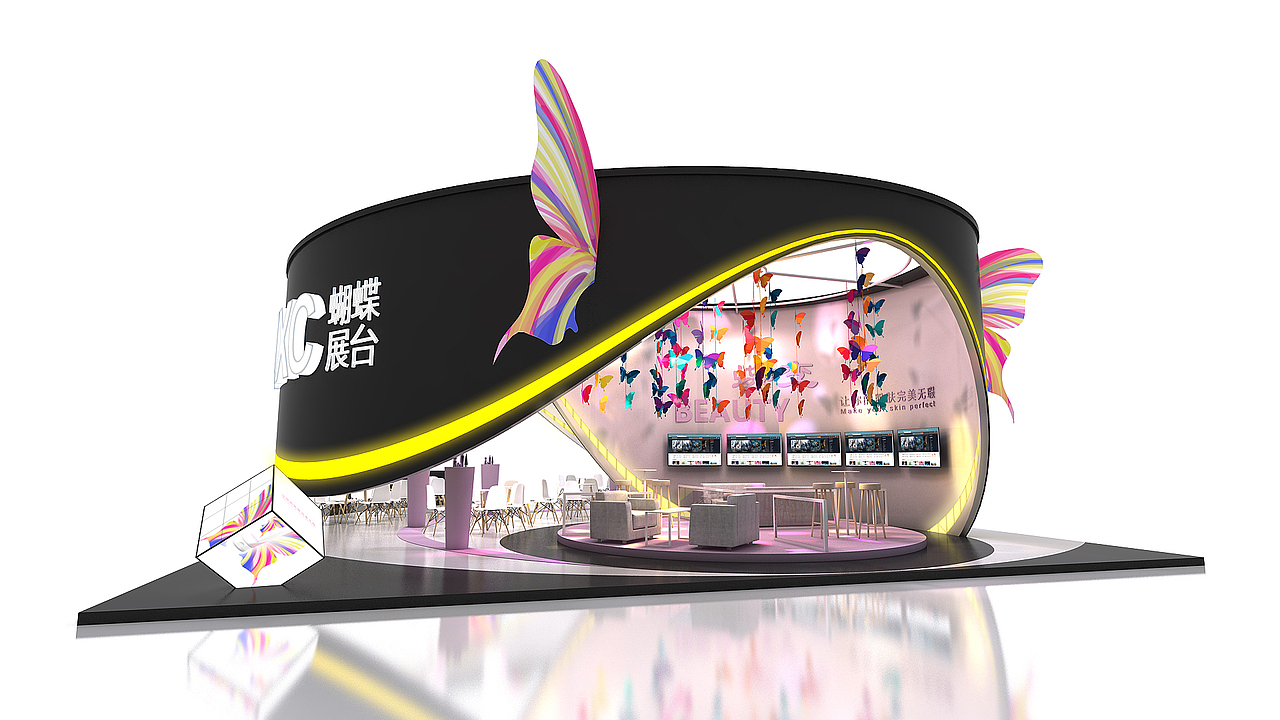 黑蝴蝶展示空间展台设计（图ZMTUzNzEyMzA4） - 其他三维 - 站酷设计师朱小橙沐涟渔原创素材 - 站酷ZCOOL